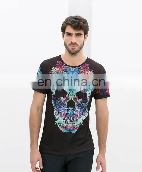 Hot Sales Custom Short Sleeve Skull Print Wholesale T Shirts for Men
