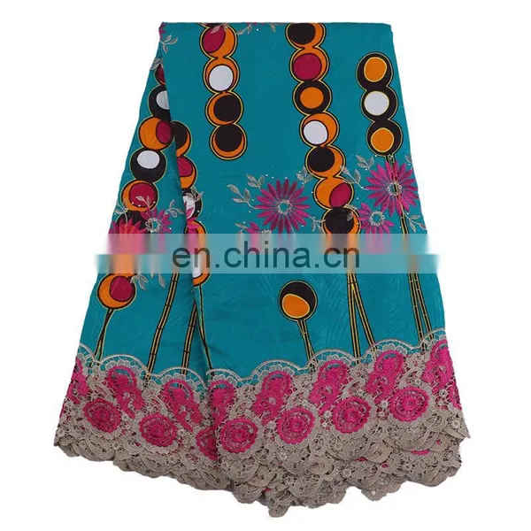 African New Arrival Wax Lace Fabric Material Cotton Ankara Embroidery Wax Print Fabric L170727001 photo-4