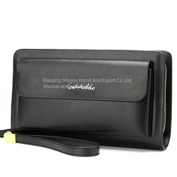 Quality Metal Zipper Black Men Bag