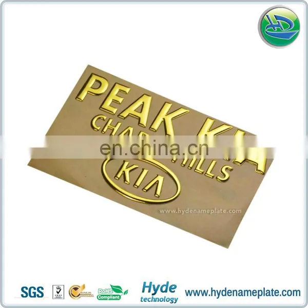3D High Glossy Gold Flexible Soft Plastic Label Used on Cars photo-4