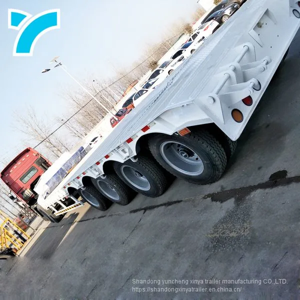 Made in China Gooseneck Low Platform Semi Low Flatbed Trailer Lowbed Truck Trailer for Sale photo-2