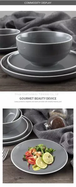 European Dinnerware Plate Colored Glaze Houseware Matte Glazed Custom Ceramic Pottery Dinnerware Set photo-5