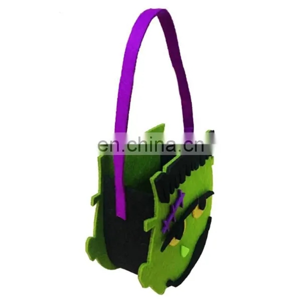 New Customized Printed Skeleton LED Blue Gift Felt Bag for Halloween Crafts photo-4