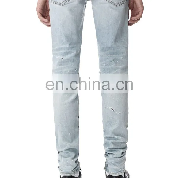 DiZNEW Tiger Pattern Destruction Skinny Denim Jeans Men for Male photo-5
