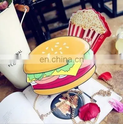 Casual Women's Bag 2018 New Food Series Hamburger Fries Popcorn One-shoulder Diagonal Chain Small Bag Trend photo-3