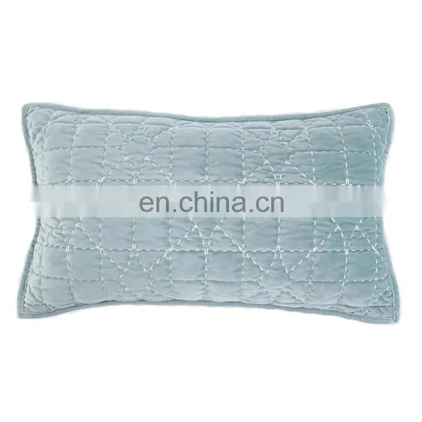 Mint Green Polyester Velvet Quilt Embroidery Cushion/pillow Decorative Throw Pillow photo-2