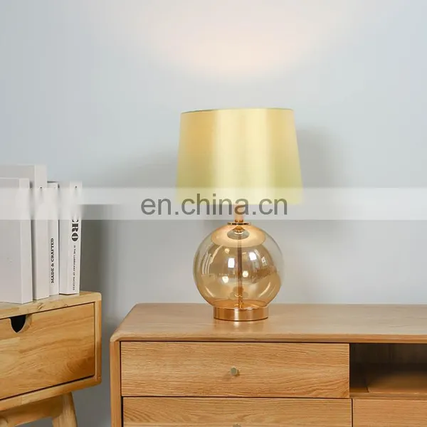 Elegant Modern Design Hotel Restaurant Coffee House Custom Round Glass Table Lamp With Lampshade photo-5