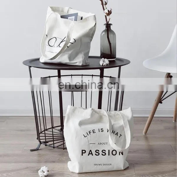 Durable Linen Cotton Canvas Shopping Tote Single Shoulder Bag for Womens photo-4