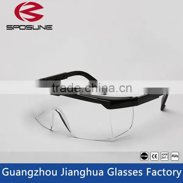 New 2016 Black Frame Trendy Glasses Clear HD Vision Safety Work Glasses Painting Printing Anti-splash Goggles Against Radiation photo-2