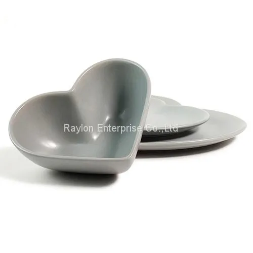 Wholesale Heart Shaped Dinner Set Plates With Bowl photo-2