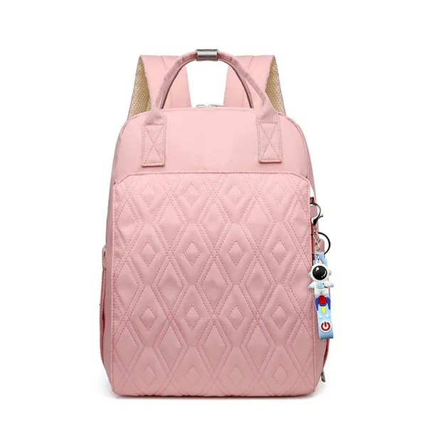 Baby Diaper Bag Double Layer Storage Bag Portable Quilted Puffer Polyester High-capacity go Out Zipper Pack Diaper Bag photo-3