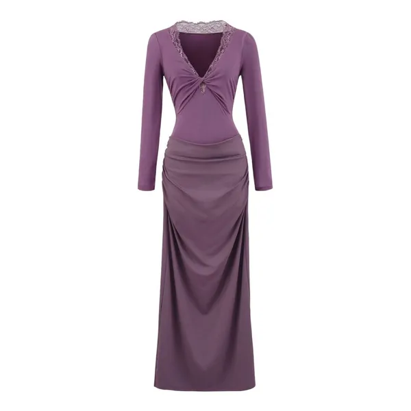 Fashion European and American Style Spring and Autumn Dress Custom Version Slim Temperament Elegant. photo-3