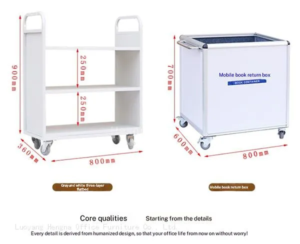 HN-VC03 Mobile Bookmobile | With Flexible Universal Wheels and Brakes | for Modern Office photo-5