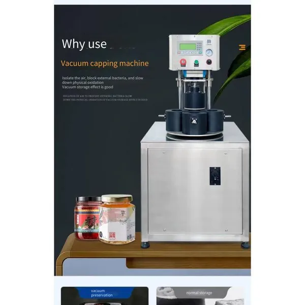 Dingfeng Vacuum Capping Machine, Four-station Fully Automatic Glass Can and Chili Sauce Can Capping Machine, Vacuum Packaging Machine photo-5