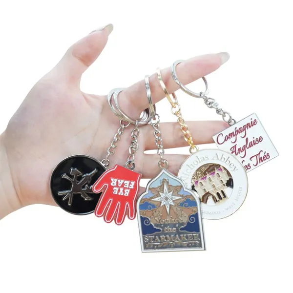 Factory Wholesale Cheap Price Custom Irregular Shape Custom Logo 2d 3d Car Keyring Metal Enamel Keychain Metal Key Chains photo-2
