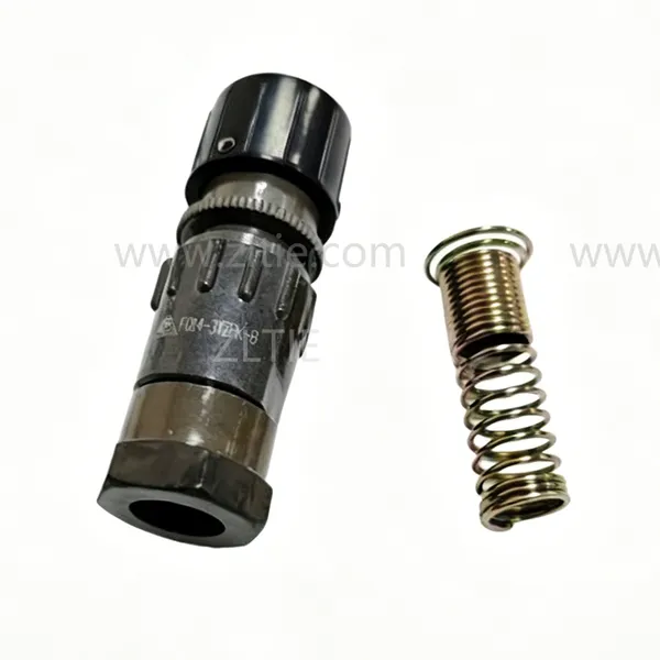 FQ14 Series 2-Pin Circular Flange Female Socket With Wire Spring Tail Attachment FQ14-3YZPK-8 photo-2