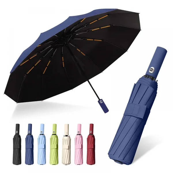 Promotional Windproof Travel Umbrella Automatic Open Close 24 Ribs Sun Rain Compact Folding UV Protection RPET Umbrella for Advertising Gift