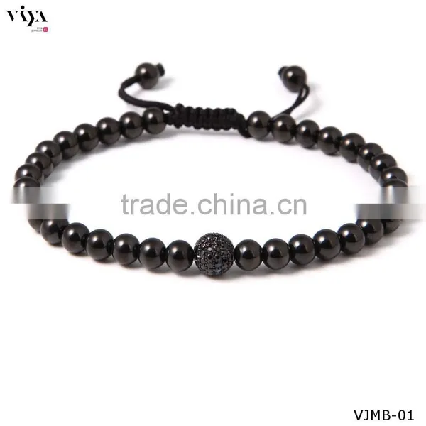 Hot Sale Men Bracelet 18k Gold Satiness Steel Beads Bracelet Fashion Chinese Knot Bangle photo-2