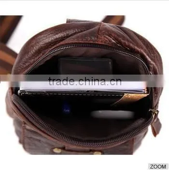 Wholesale Drop Shipping Vintage 100% Genuine Leather Cowhide Men Chest Bag Small Shoulder Cross Body Messenger Bag Bags For Men photo-5