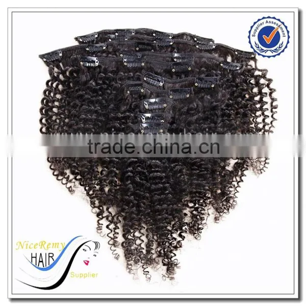 Wholesale Clip in Hair Extension Deep Wave Virgin Indian Hair Clip in Hair Extensions for Black Women photo-5