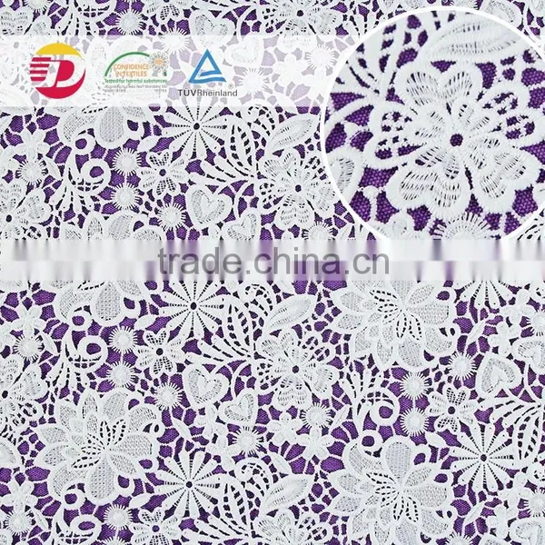 Wholesale Cheap 100 Poly New York Bulk Lace Embroidery White Lace Fabric for Wedding Dress photo-2