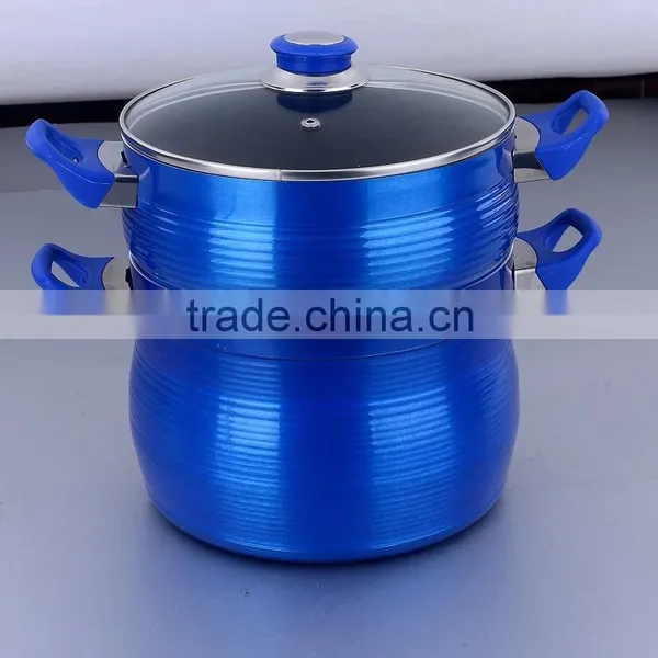 12pc ALUMINUM COUSCOUS POT SET WITH METALLIC PAINTING HANDLE(WNCM002) photo-2