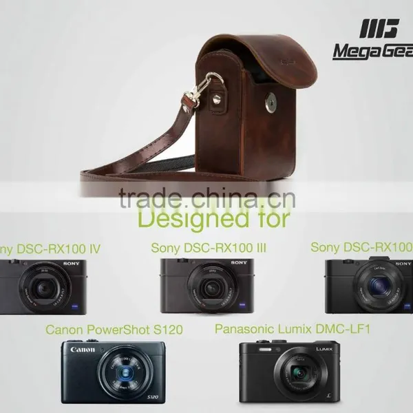 2016 Factory Vertical Protective Dark Brown Leather Camera Case photo-4