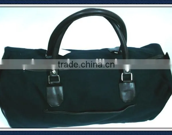 Canvas Weekend Bag Duffel Bag With pu Leather Trim photo-4