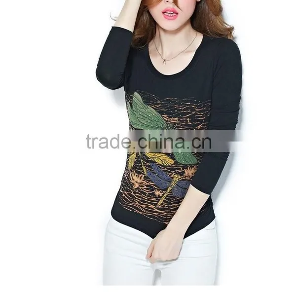 The New T-shirt With Long Sleeves in the Spring and Autumn Render Unlined Upper Garment of Long Sleeve t Shirt Women photo-6