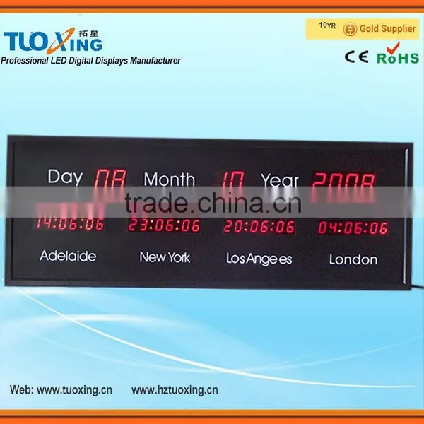 4 Groups LED Digital Multiple Time Zone Clock