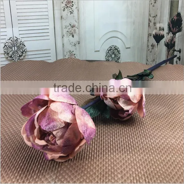 High Quality Artificial Flower Wedding Decoration Peony Silk Flower Peony Silk Heads Silk Peony Flower Head photo-3