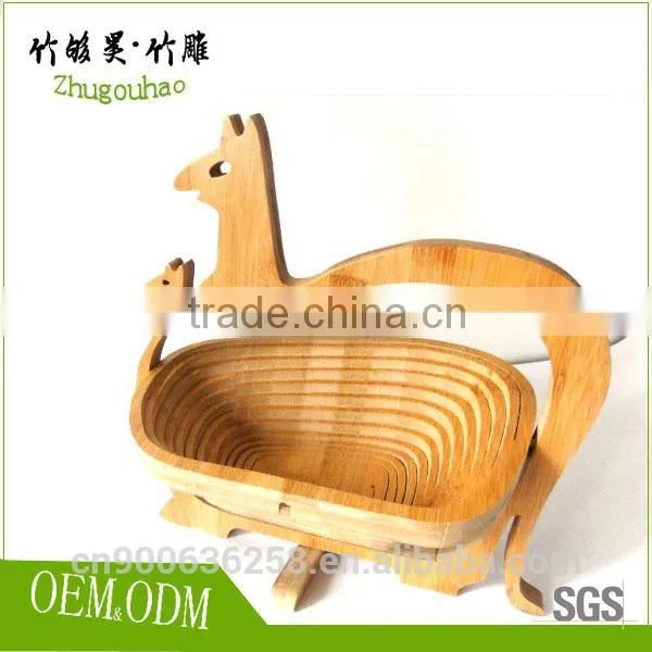 Folding Flat Bamboo Fruit Food Basket FOR Wedding Decaration photo-4