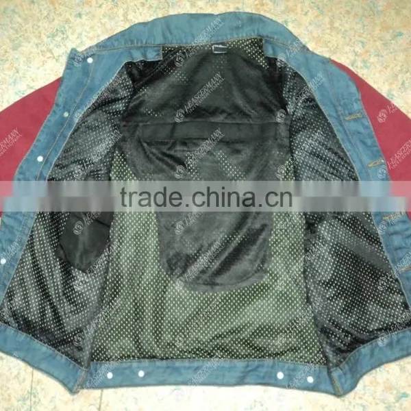 Denim Jacket With Fleece Fabric Sleeves and Inside 100% Original DuPont Kevlar photo-3