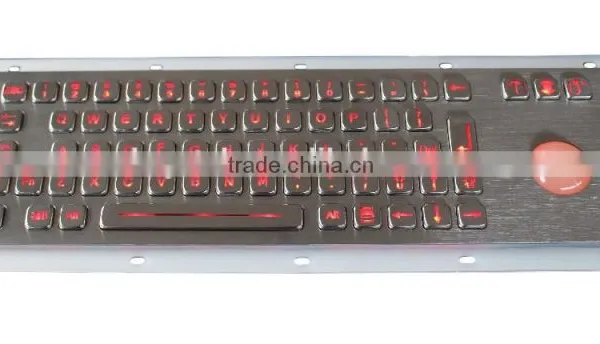 66 Keys Compact Format Vandal Proof IP65 Stainless Steel Industrial Illuminated Laptop Keyboard photo-3