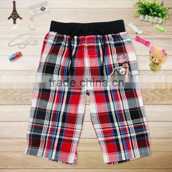 (D3735) BRBW Boys Plaid Summer Shorts With Adjustable Waistband Wholesale Woven Cargo Shorts