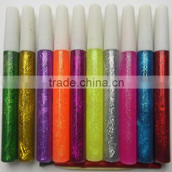 Multi-color Glitter Pen for Filling Drwaing Soft Tube Washable Glitter Pen