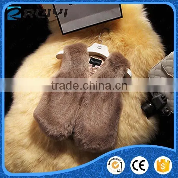 Smocked Children Clothing Wholesale Fashion Women Artificial Fur Winter Waistcoat