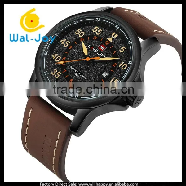 WJ-5555 Leather Strap Japan Movement 3ATM Waterproof Businessmen Naviforce Watch photo-5