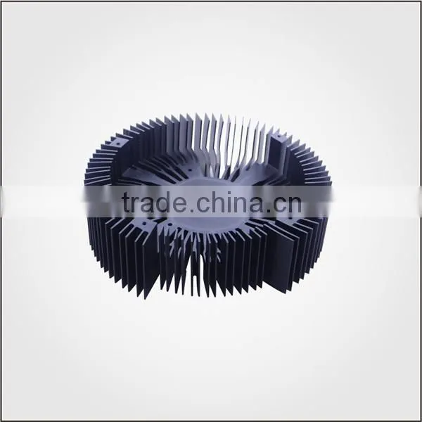Round Shape in Black Surface Anodized Colour Extruded Aluminum VGA Heatsink