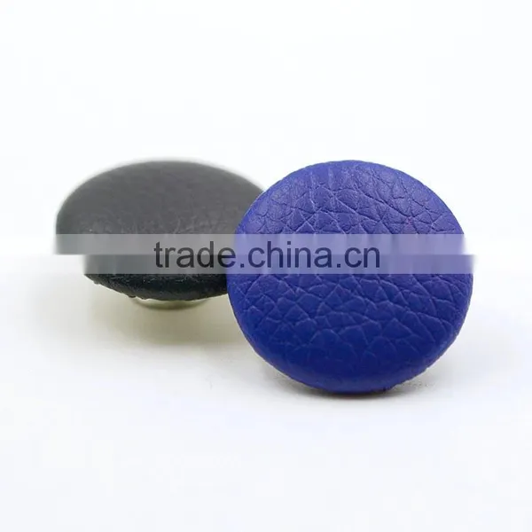 Metal Jeans Button Covered Genuine Blue Leather photo-2