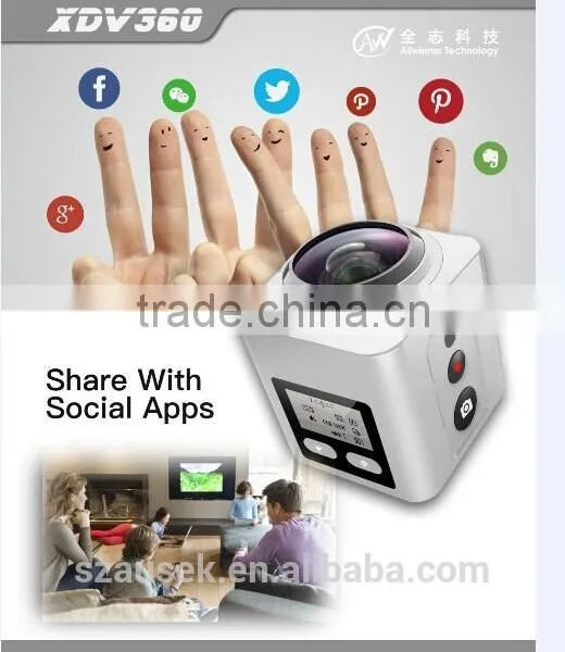 Action Camera be Unique 360 Degree Sport Action Camera 4k 30fps Mini DV Waterproof 30M 2016 New