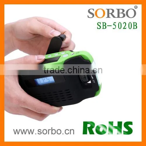 SORBO Energy Saving Solar Charge Radio With Hand Crank Portable Flashlight Radio photo-3