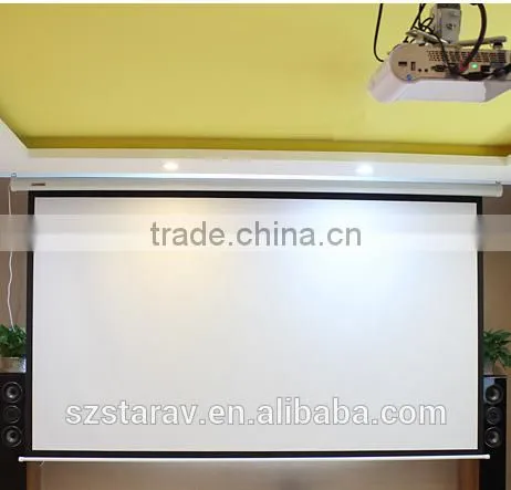 HD Electric Projection Screen With Remote Control 16:9 Easy Install photo-3