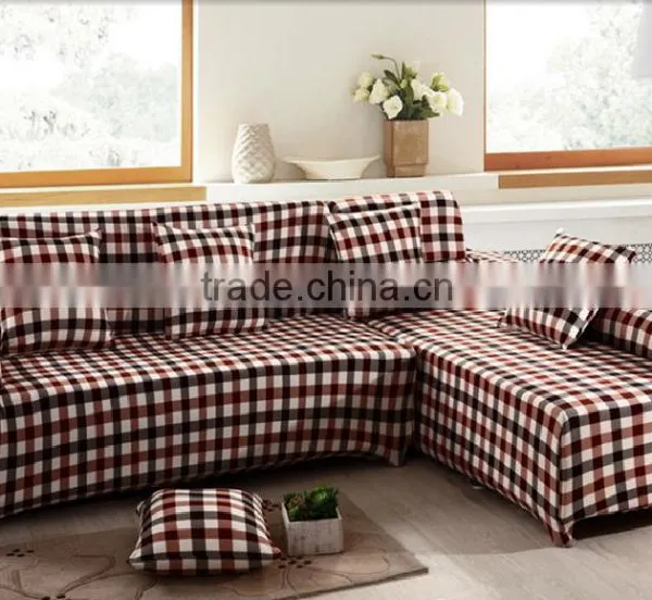 Best Seller Elastic Sofa Cover l Shape Sofa Cover Stretch Sofa Cover Brown Grid015 photo-2
