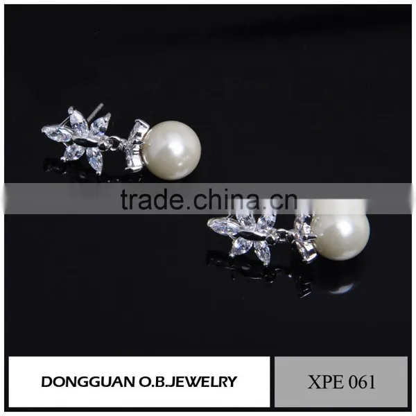 Jewelry Fashion Stud Pearl Earring for Women, Simple Designer Silver Earrings photo-5