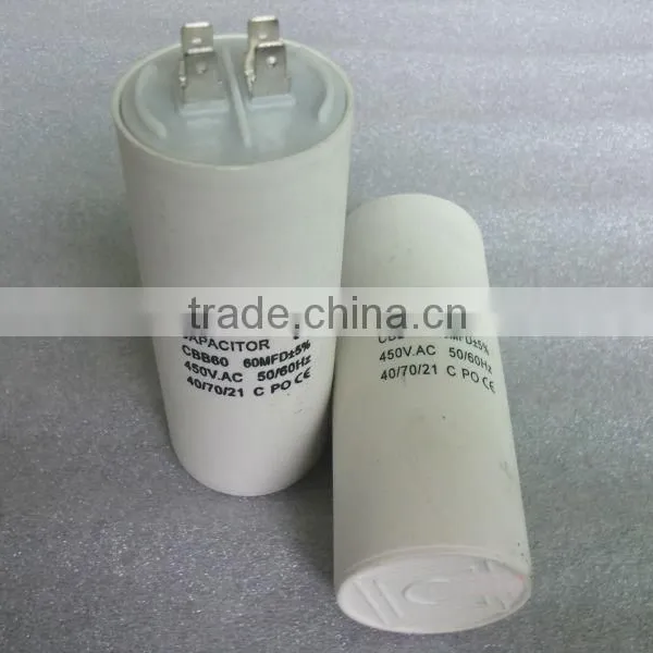 White Plastic & Aluminum Shell LEFENG Brand Cbb60 Cbb65 Cbb61 Cd60 Series Capacitor 5-120uf 250-500vac