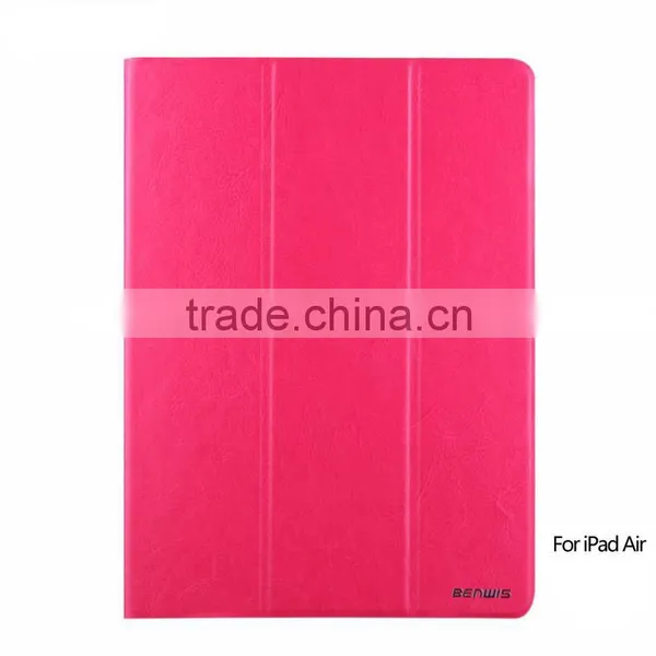 Hot Sale Crazy Horse PU 3 Folds Tablet pc Leather Case for Apple IPad Air photo-6