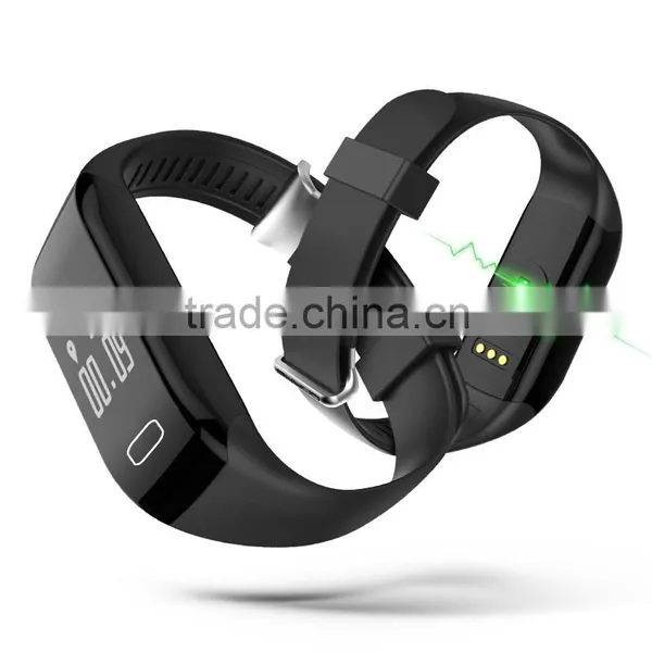 Accurate greenlight heartrate smartband with waterproof IP67 TPU material and 0.66" OLED display