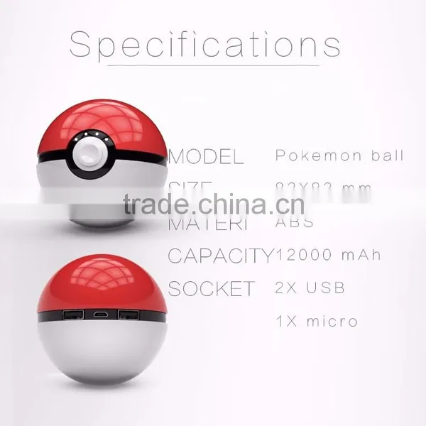 Pokeball Power Bank Charger 12000mah Custom Gift Game Pokemon Go Powerbank photo-4