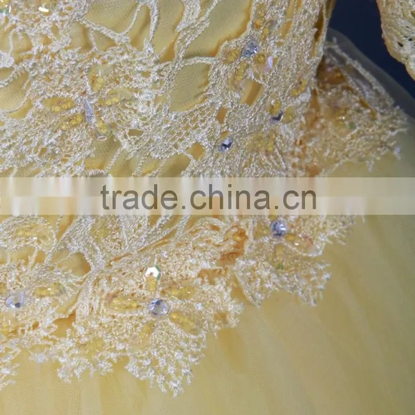 RSE682 Off The Shoulder Yellow Sexy See-Through Patterns Of Lace Long Sleeve Mermaid Evening Dress photo-2